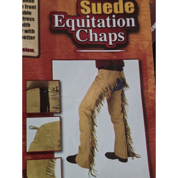 Tough 1 Suede Equitation Chaps Black Size Xsmall - Picture 2 of 5
